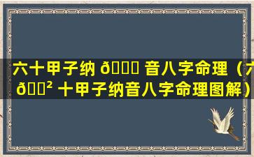 六十甲子纳 🍀 音八字命理（六 🌲 十甲子纳音八字命理图解）